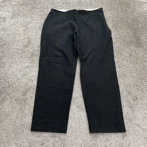 Lands' End Ankle Pants Womens 12 Black Mid Rise Slim Fit Classic Work 32x25